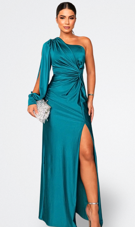 Vale | Vestido satinado de una manga