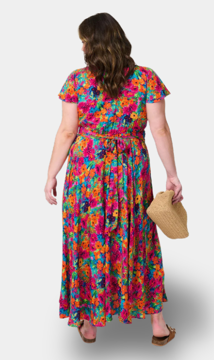Anais Vestido Largo Floral en Rosa