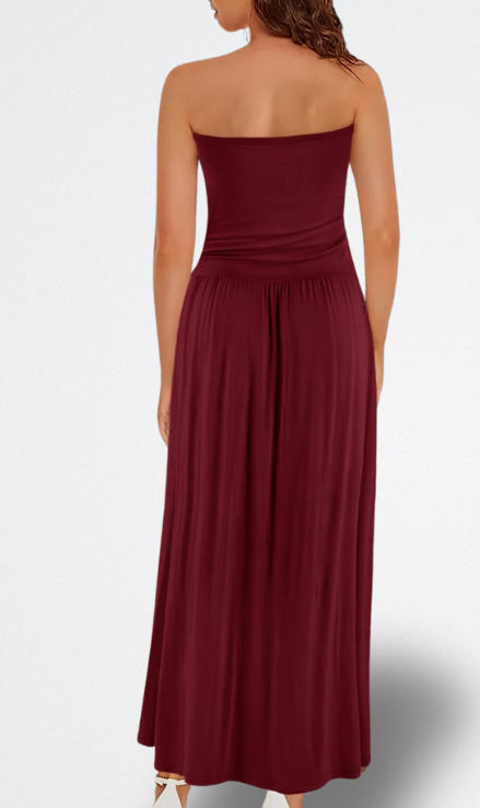 Mara Vestido Midi Sin Tirantes