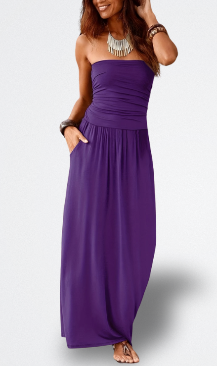 Mara Vestido Midi Sin Tirantes