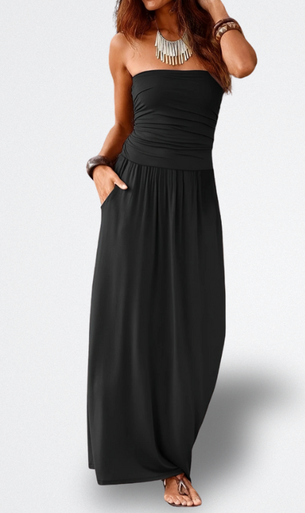 Mara Vestido Midi Sin Tirantes