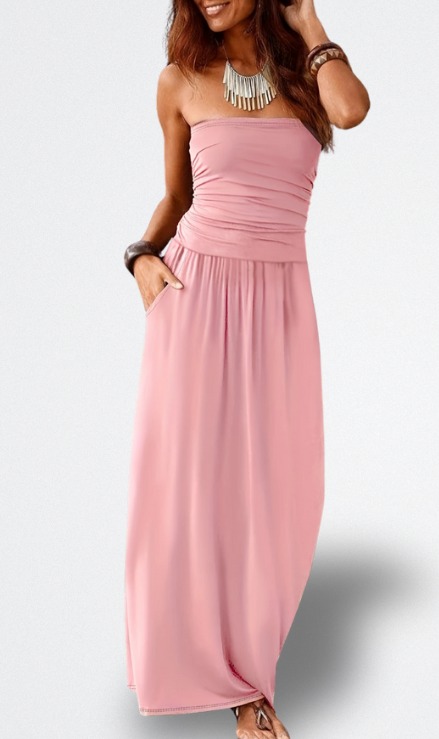 Mara Vestido Midi Sin Tirantes