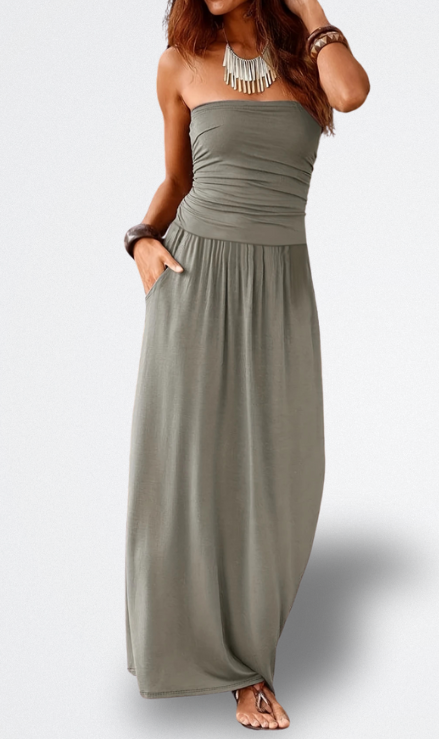 Mara Vestido Midi Sin Tirantes