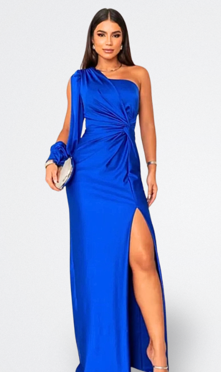 Vale | Vestido satinado de una manga