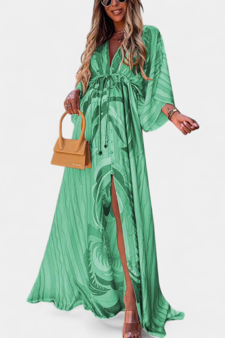 Joelle Vestido Suave Arcoíris con Manga Murciélago