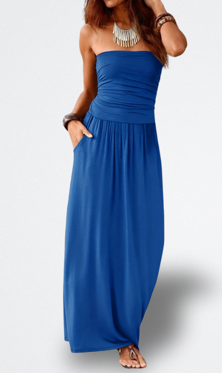 Mara Vestido Midi Sin Tirantes