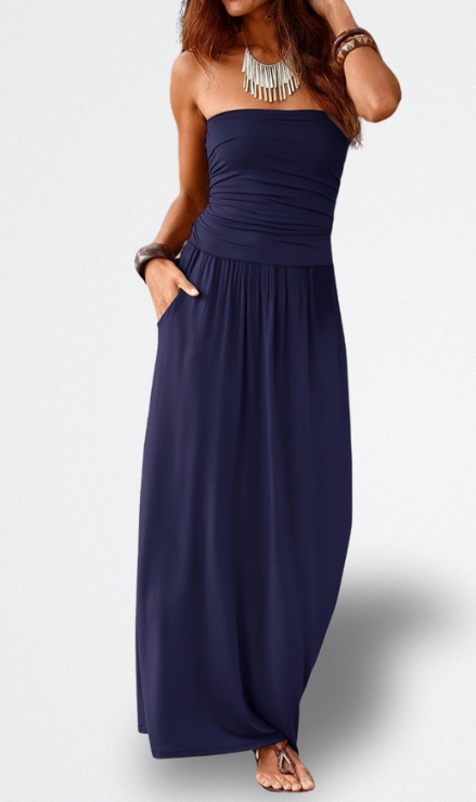 Mara Vestido Midi Sin Tirantes