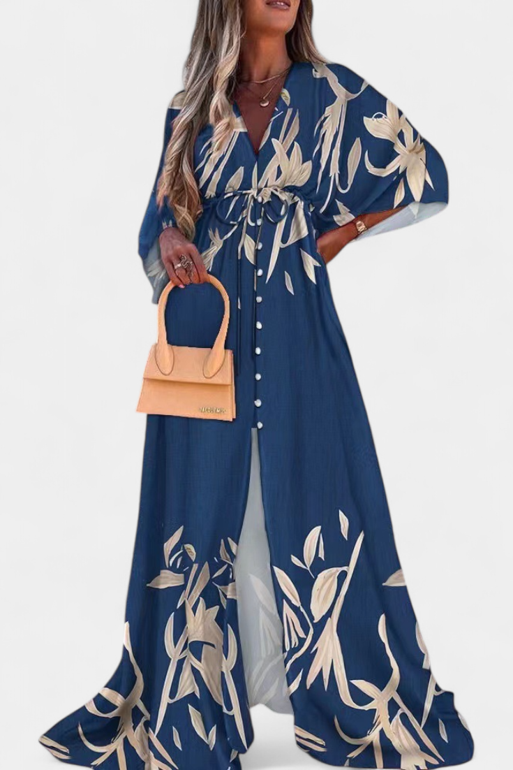 Joelle Vestido Suave Arcoíris con Manga Murciélago