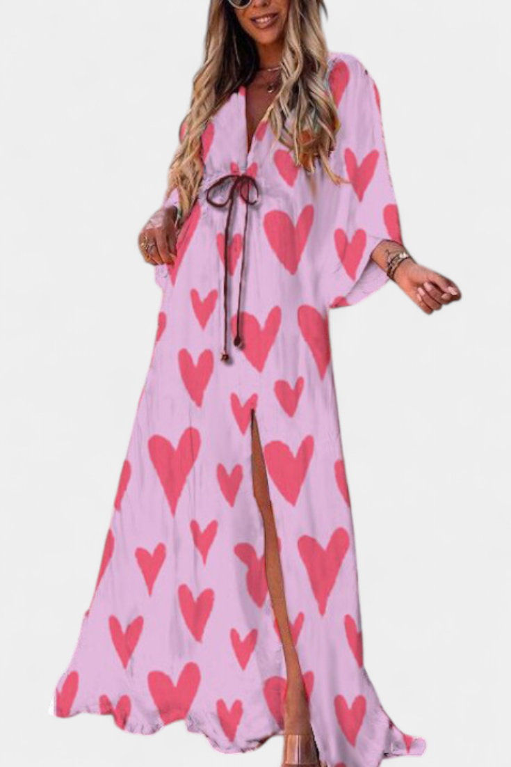 Joelle Vestido Suave Arcoíris con Manga Murciélago