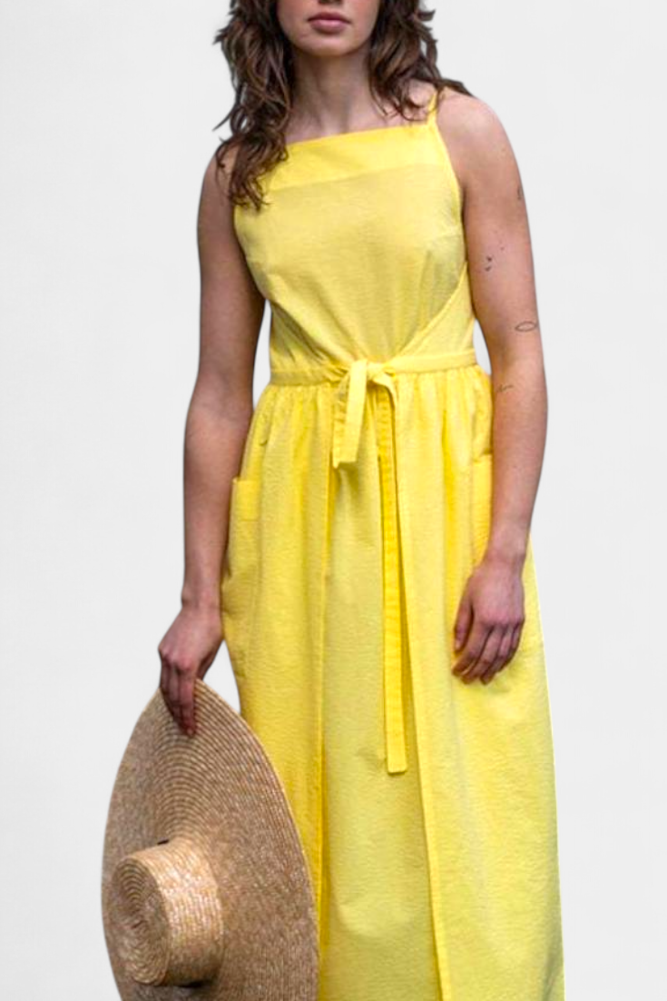 Dezi Vestido Largo con Cordones Laterales