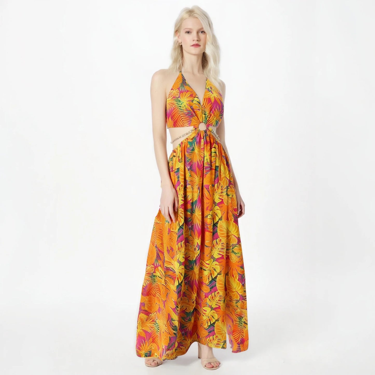 Camila Vestido Largo Tropical