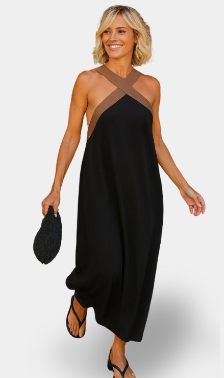 Nomi - Vestido elegante con escote cruzado