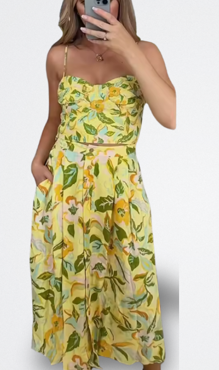 Mila Conjunto Floral de Dos Piezas