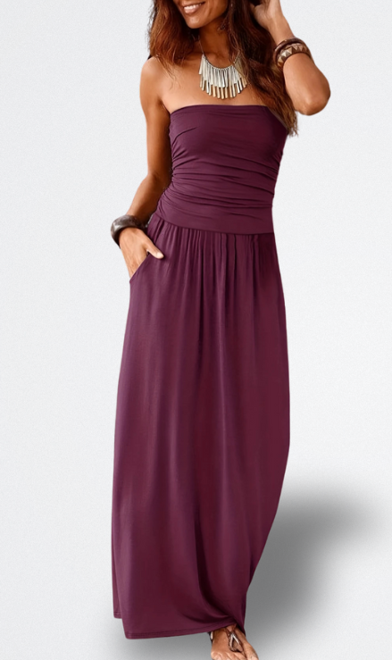 Mara Vestido Midi Sin Tirantes
