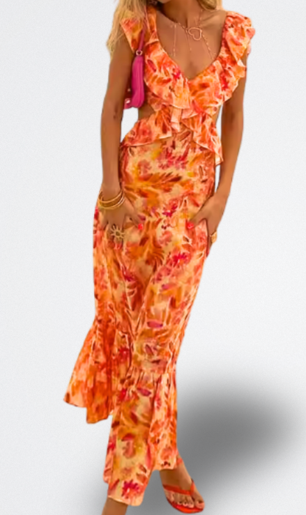 Marisela Vestido de Verano con Volantes