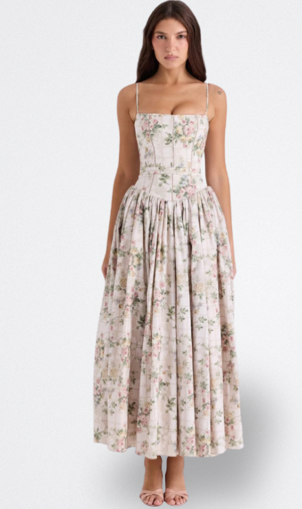 Cielle | Vestido Floral con Corsé