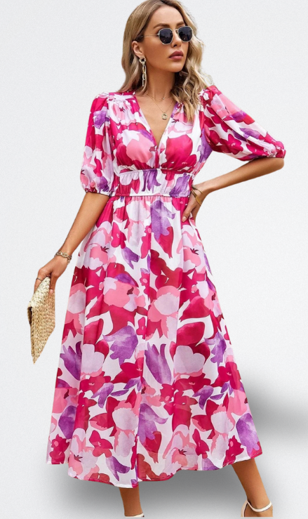 Capri | Vestido Midi Abstracto