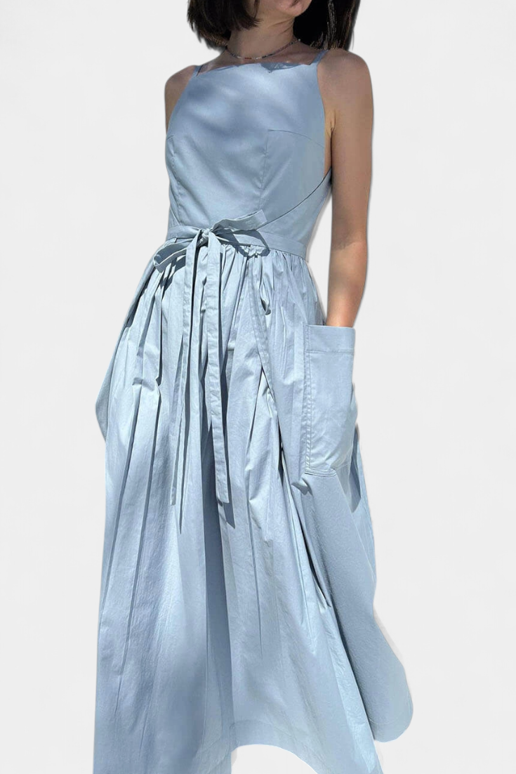 Dezi Vestido Largo con Cordones Laterales