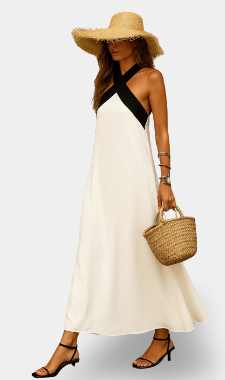 Nomi - Vestido elegante con escote cruzado