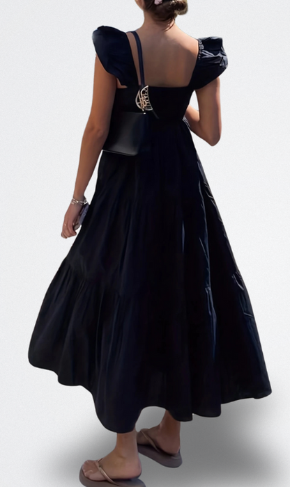 Noa Vestido Midi con Mangas con Volantes