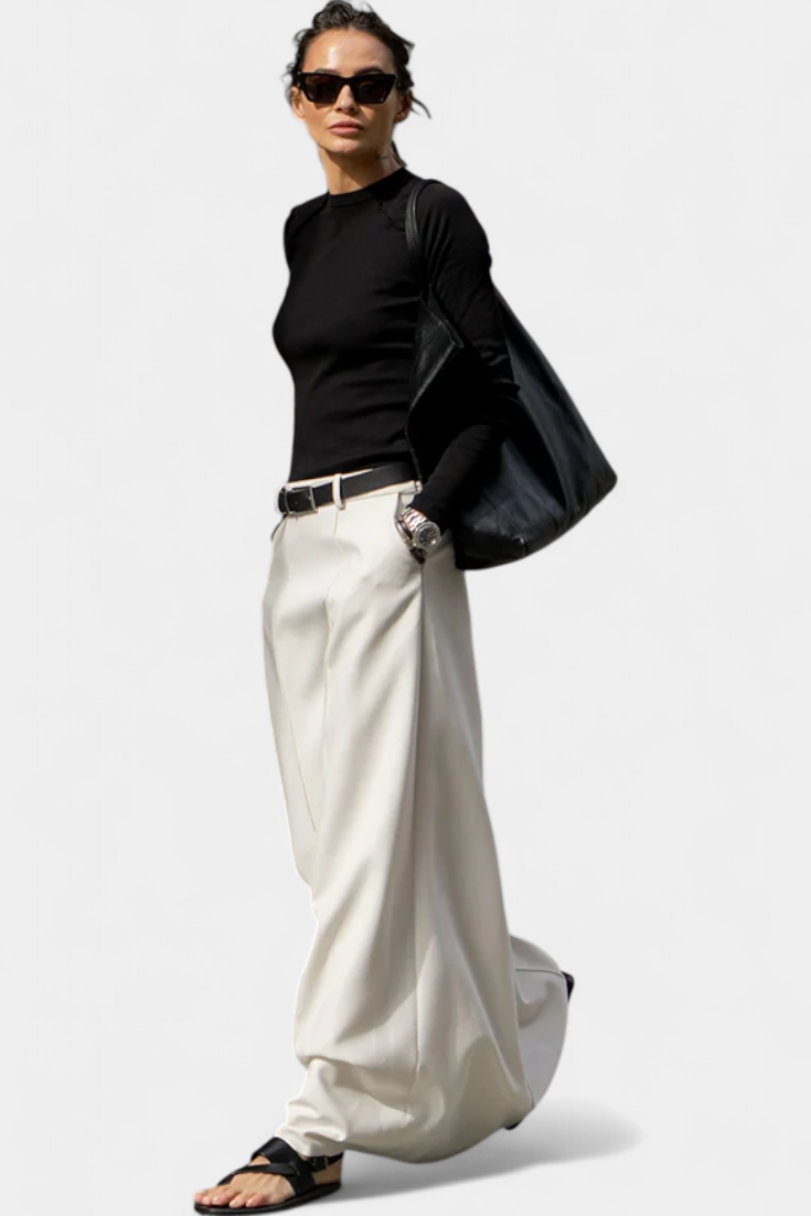 Ada Falda H-Line de Color Liso con Estilo Urbano