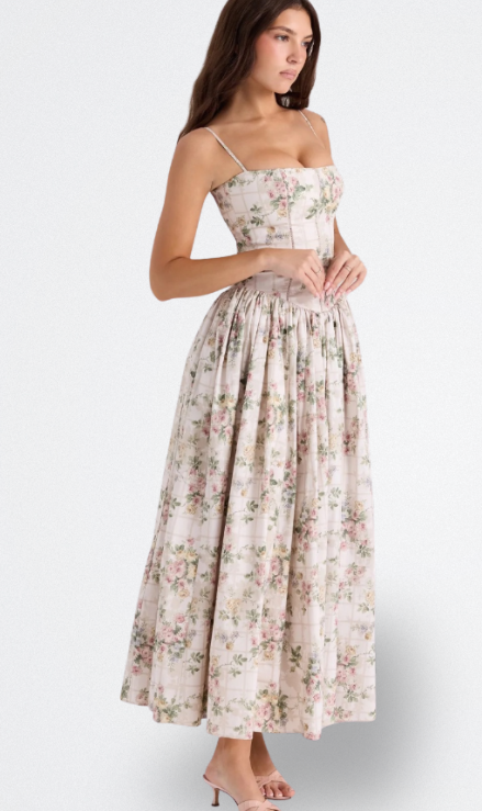 Cielle | Vestido Floral con Corsé