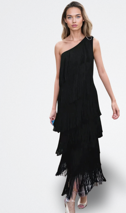 Vestido Lauren – Movimiento con Flecos