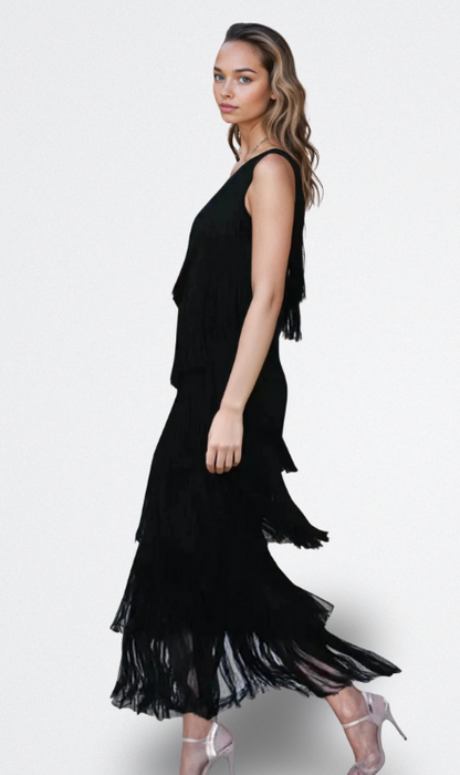 Vestido Lauren – Movimiento con Flecos