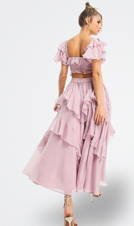 Lilou Vestido de Gasa con Volantes