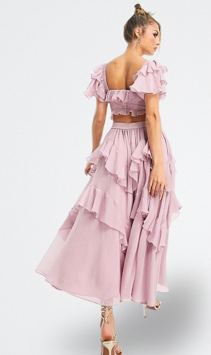 Lilou Vestido de Gasa con Volantes