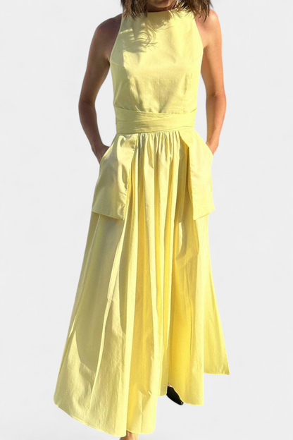 Dezi Vestido Largo con Cordones Laterales