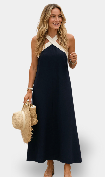 Nomi - Vestido elegante con escote cruzado