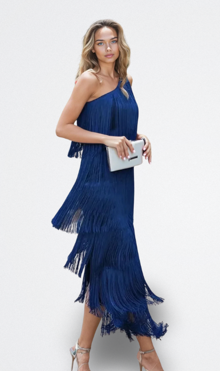 Vestido Lauren – Movimiento con Flecos