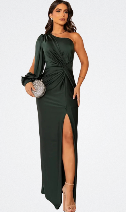 Vale | Vestido satinado de una manga