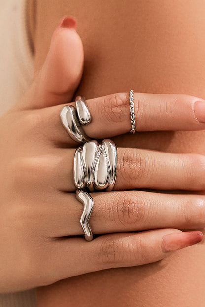 Juego de Anillos de Metal de 4 Piezas