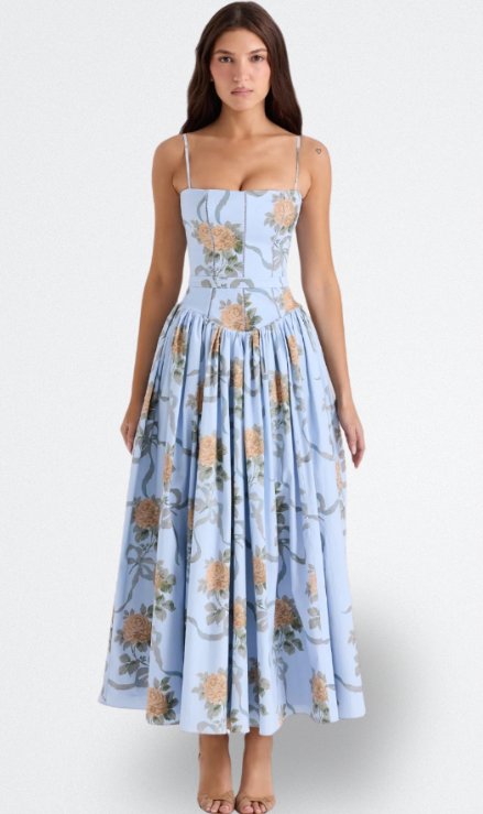 Cielle | Vestido Floral con Corsé