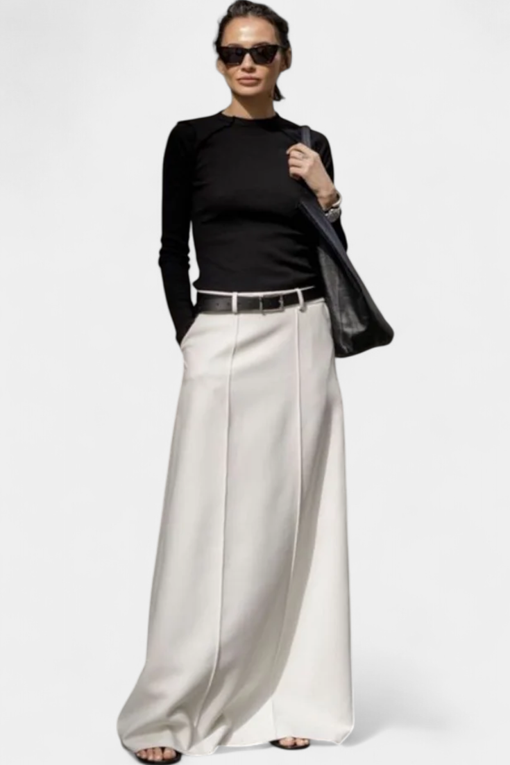 Ada Falda H-Line de Color Liso con Estilo Urbano