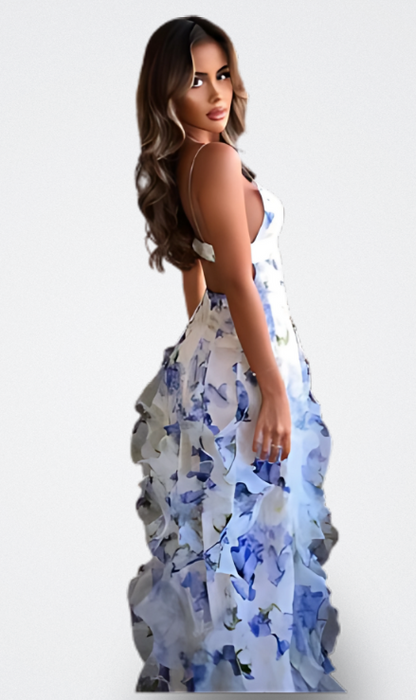 Carmen Vestido Romántico de Fiesta Floral