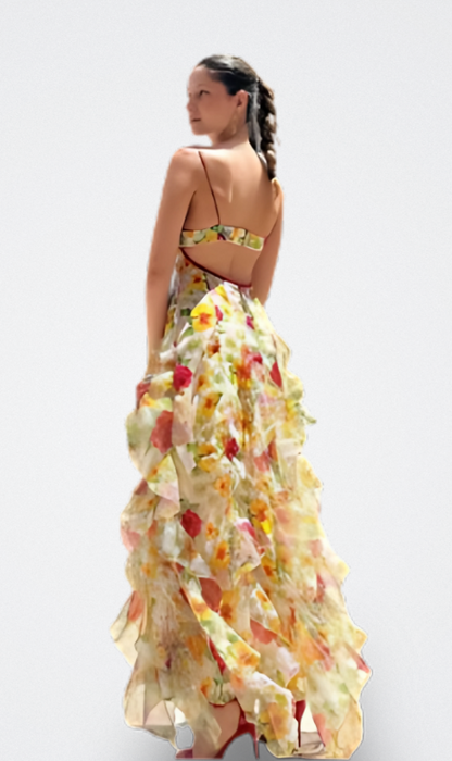 Carmen Vestido Romántico de Fiesta Floral