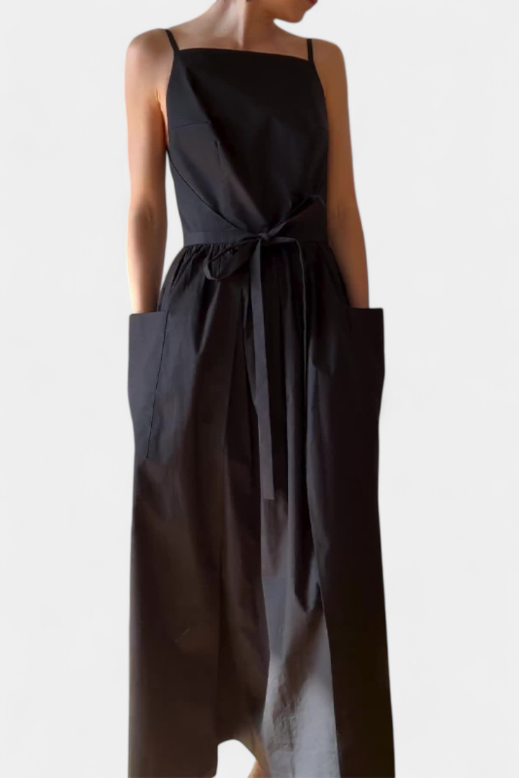 Dezi Vestido Largo con Cordones Laterales