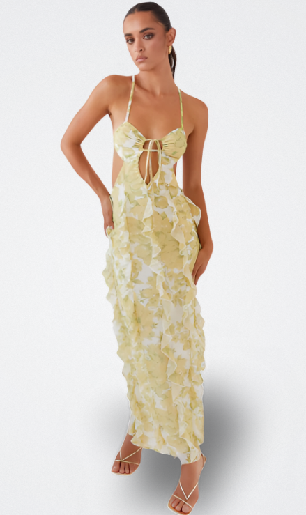 Cecilia Vestido Floral Cut-Out