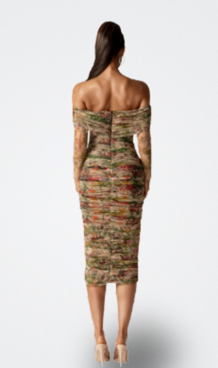 Mali Vestido Floral Efecto Tul
