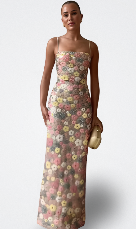 Diana Vestido Largo de Flores Vintage