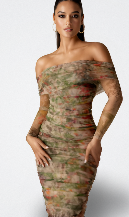 Mali Vestido Floral Efecto Tul
