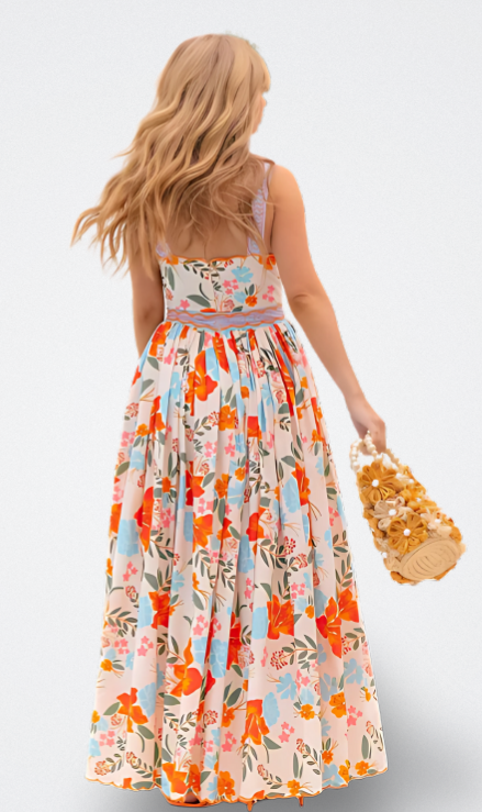 Claudia Vestido Largo Veraniego con Flores