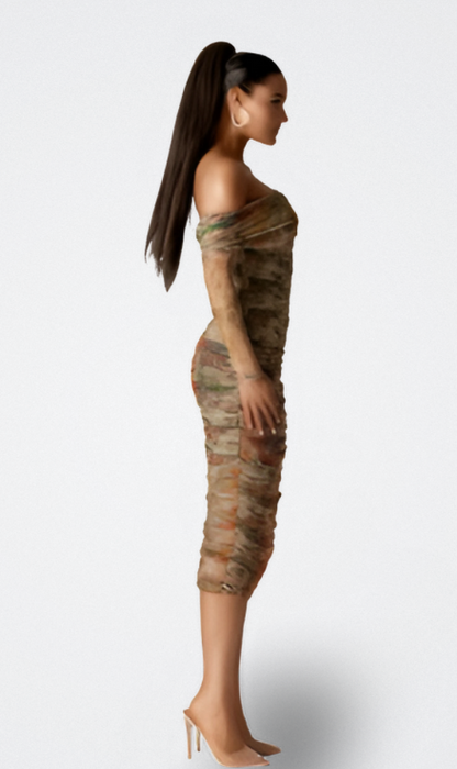 Mali Vestido Floral Efecto Tul