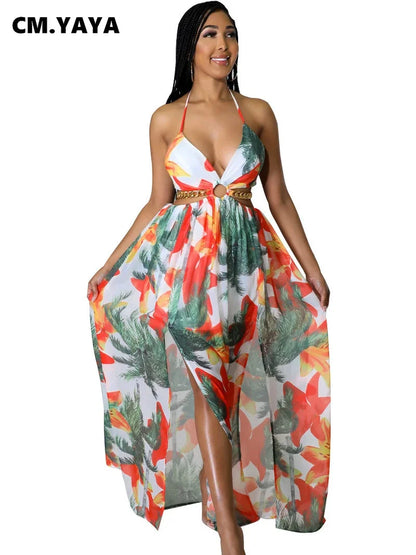 Camila Vestido Largo Tropical