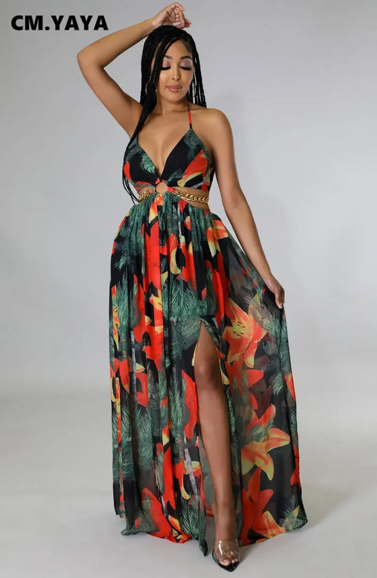 Camila Vestido Largo Tropical
