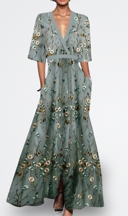 Alma | Vestido Largo Elegante con Flores