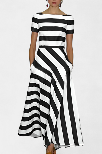 Lustra Vestido Maxi de Rayas con Corte Fluido